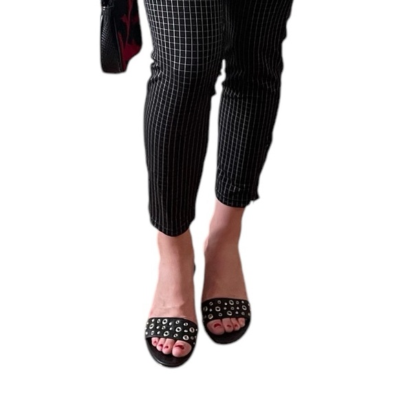 NWOT HUE Black & White Checked Stretch Crop Ankle Zip Legging Trouser Pant XS/S - Picture 10 of 15